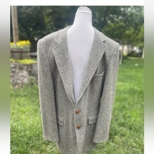 Vintage Levi Strauss Brown Green Tweed Sport Coat Blazer Wool Jacket Mens 46L